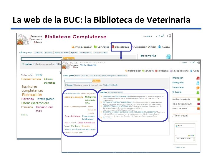 La web de la BUC: la Biblioteca de Veterinaria 