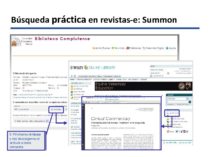 Búsqueda práctica en revistas-e: Summon 5. Pinchamos Artículo y nos descargamos el artículo a