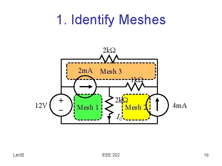 1. Identify Meshes 2 k. W 2 m. A Mesh 3 1 k. W