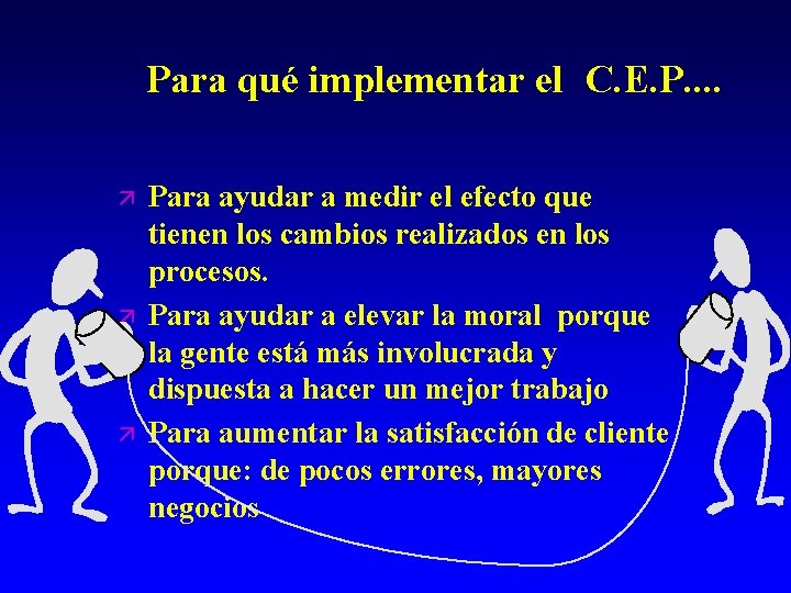 Para qué implementar el C. E. P. . ä ä ä Para ayudar a