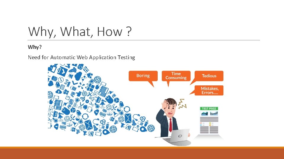 Why, What, How ? Why? Need for Automatic Web Application Testing 