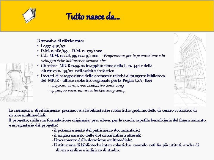 Tutto nasce da. . . Normativa di riferimento: • Legge 440/97 • D. M.