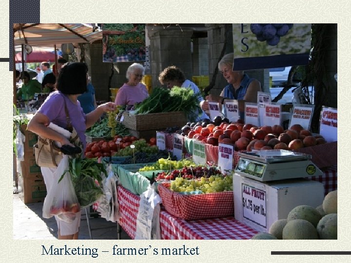 Marketing – farmer’s market 