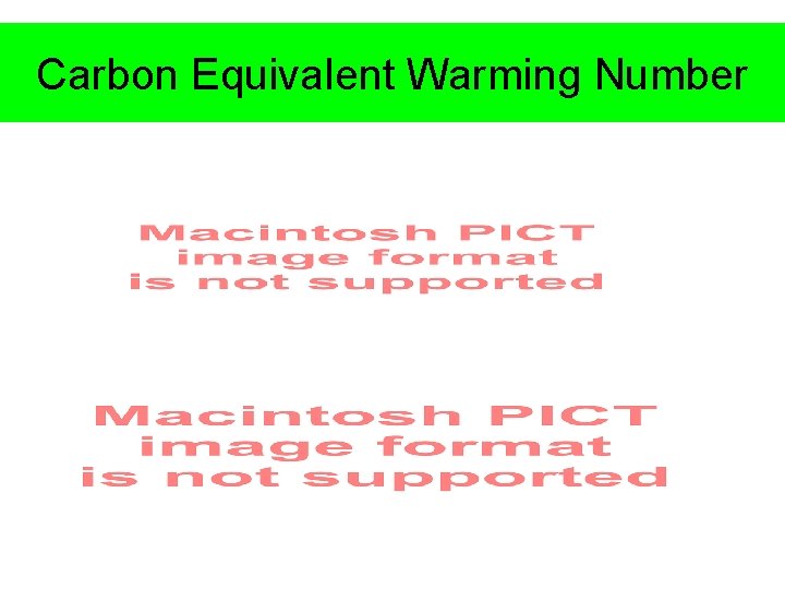 Carbon Equivalent Warming Number 