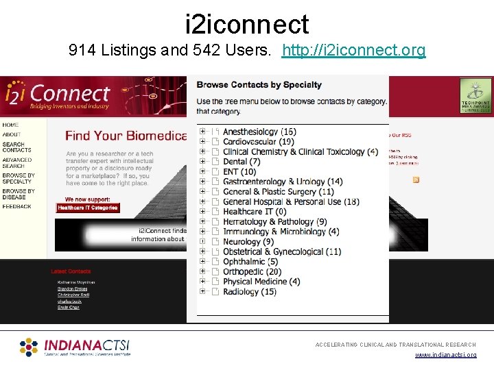 i 2 iconnect 914 Listings and 542 Users. http: //i 2 iconnect. org ACCELERATING