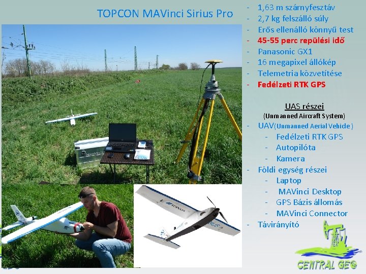 TOPCON MAVinci Sirius Pro - 1, 63 m szárnyfesztáv 2, 7 kg felszálló súly