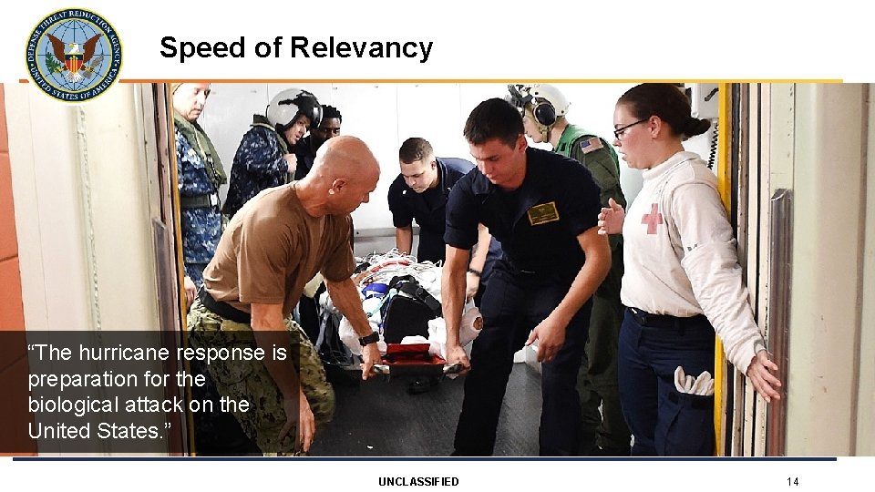Speed of Relevancy “The hurricane response is preparation for the biological attack on the