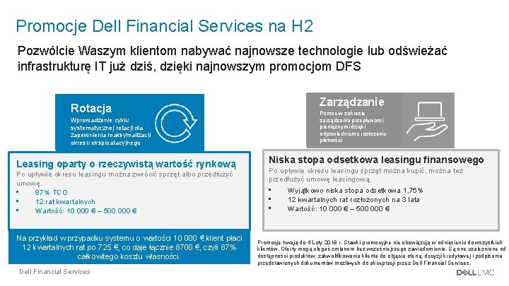 Promocje Dell Financial Services na H 2 Pozwólcie Waszym klientom nabywać najnowsze technologie lub