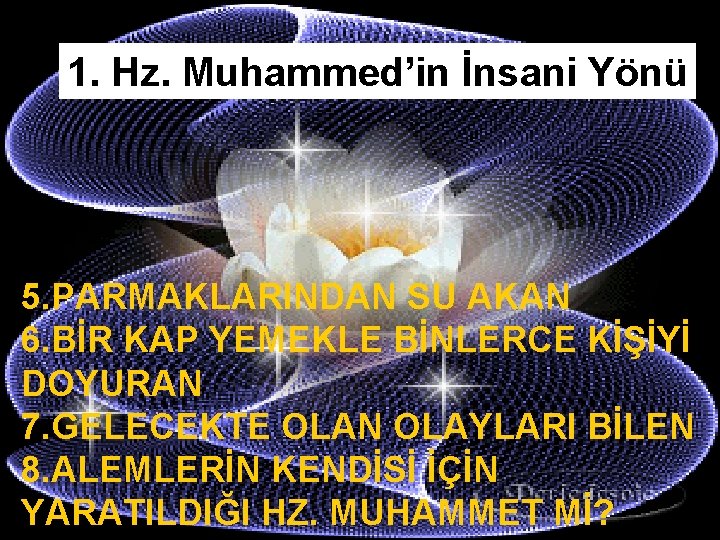 1. Hz. Muhammed’in İnsani Yönü 5. PARMAKLARINDAN SU AKAN 6. BİR KAP YEMEKLE BİNLERCE