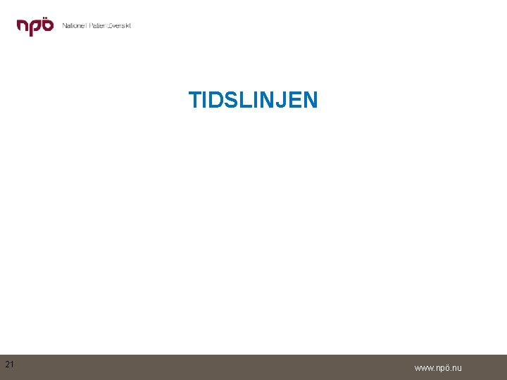 TIDSLINJEN 21 www. npö. nu 