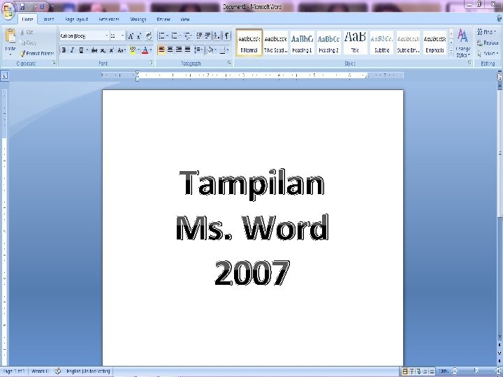Tampilan Ms. Word 2007 