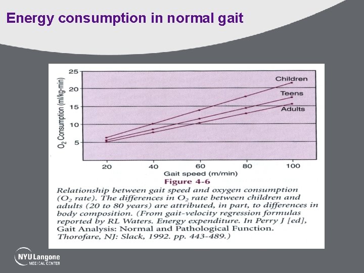 Energy consumption in normal gait 