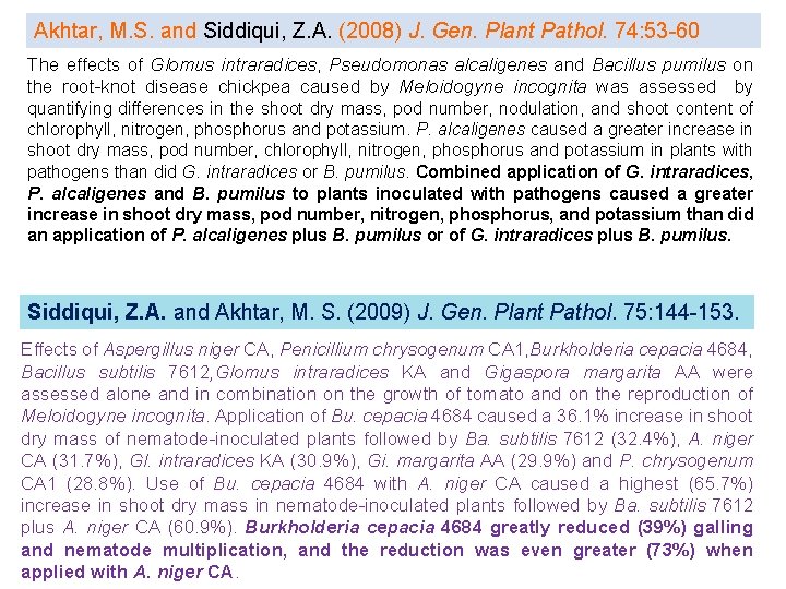 Akhtar, M. S. and Siddiqui, Z. A. (2008) J. Gen. Plant Pathol. 74: 53