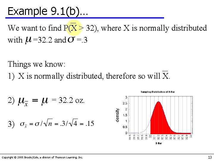 Example 9. 1(b)… We want to find P(X > 32), where X is normally