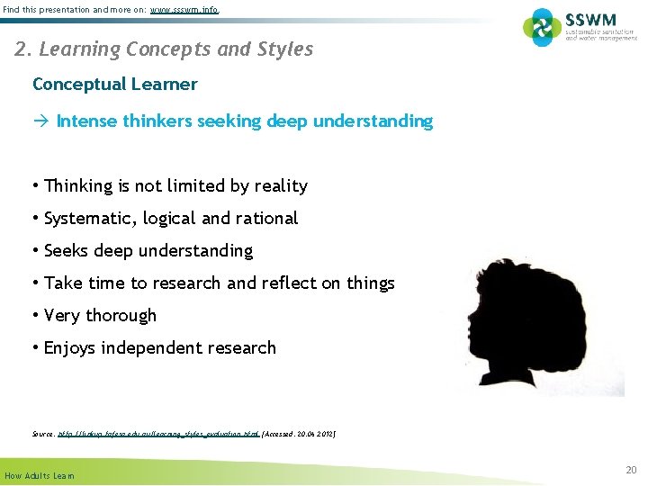 Find this presentation and more on: www. ssswm. info. 2. Learning Concepts and Styles