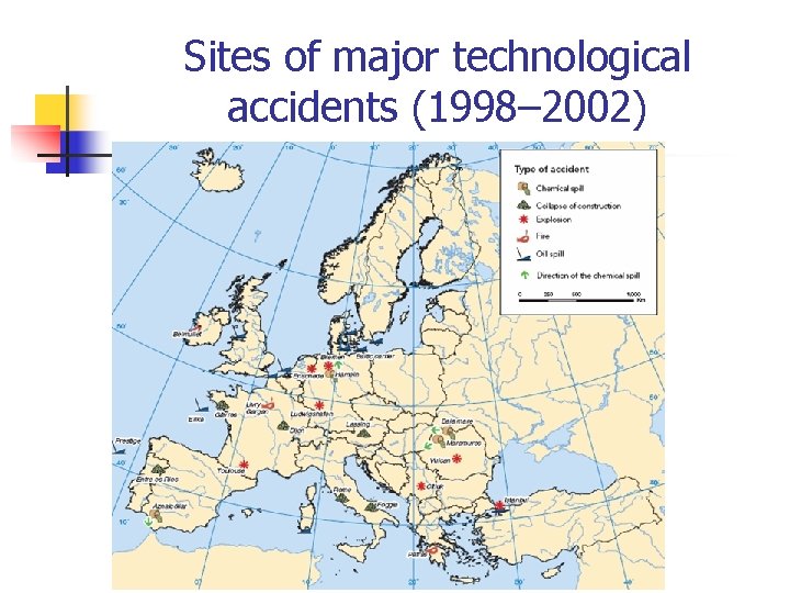 Sites of major technological accidents (1998– 2002) 