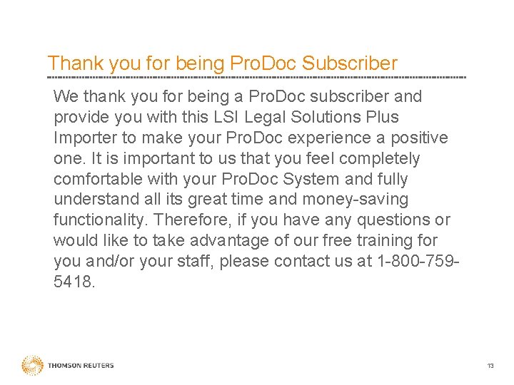 Thank you for being Pro. Doc Subscriber We thank you for being a Pro.
