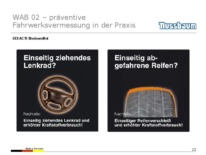 WAB 02 – präventive Fahrwerksvermessung in der Praxis EXXACTS Werbemittel Made in Germany 23