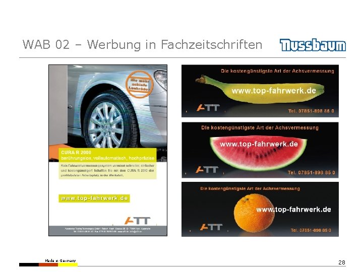WAB 02 – Werbung in Fachzeitschriften Made in Germany 28 