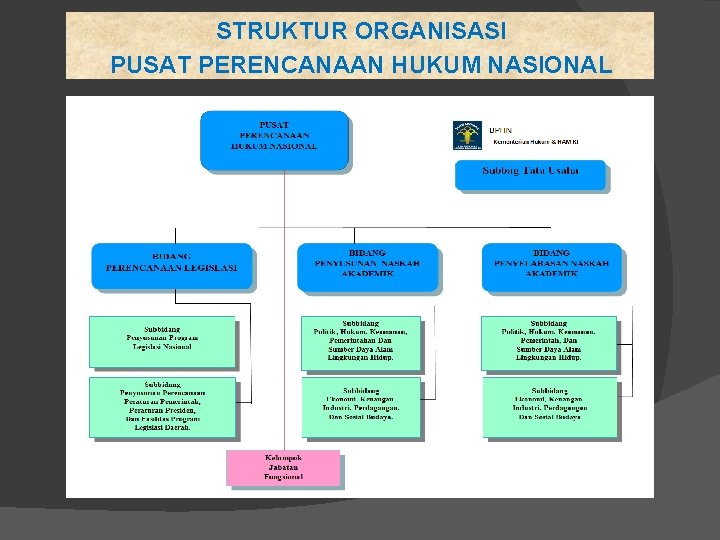 STRUKTUR ORGANISASI PUSAT PERENCANAAN HUKUM NASIONAL 