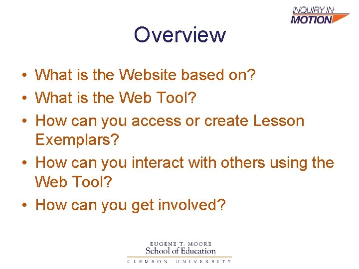 Overview • What is the Website based on? • What is the Web Tool?