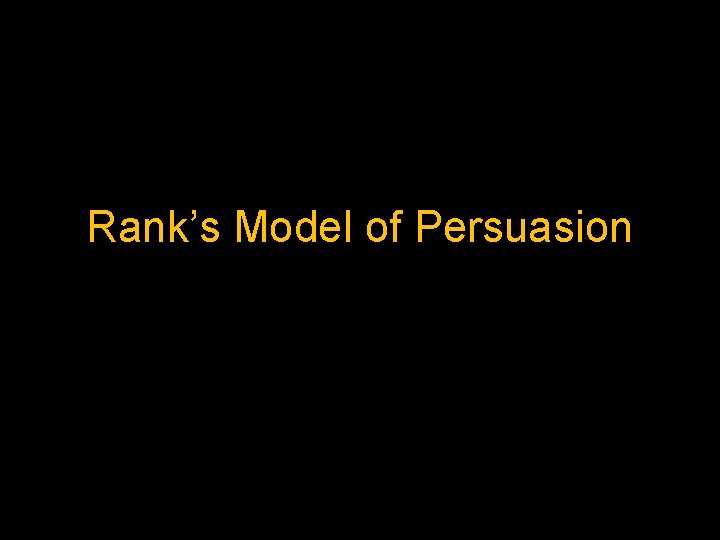 Rank’s Model of Persuasion 