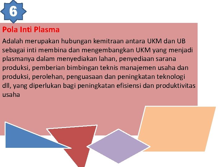 6 Pola Inti Plasma Adalah merupakan hubungan kemitraan antara UKM dan UB sebagai inti