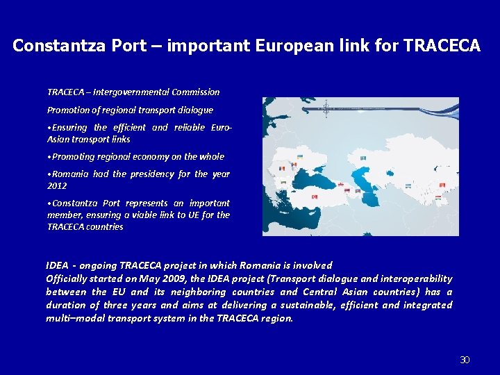Constantza Port – important European link for TRACECA – Intergovernmental Commission Promotion of regional