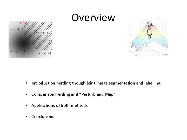 Overview • Introduction herding though joint image segmentation and labelling. • Comparison herding and