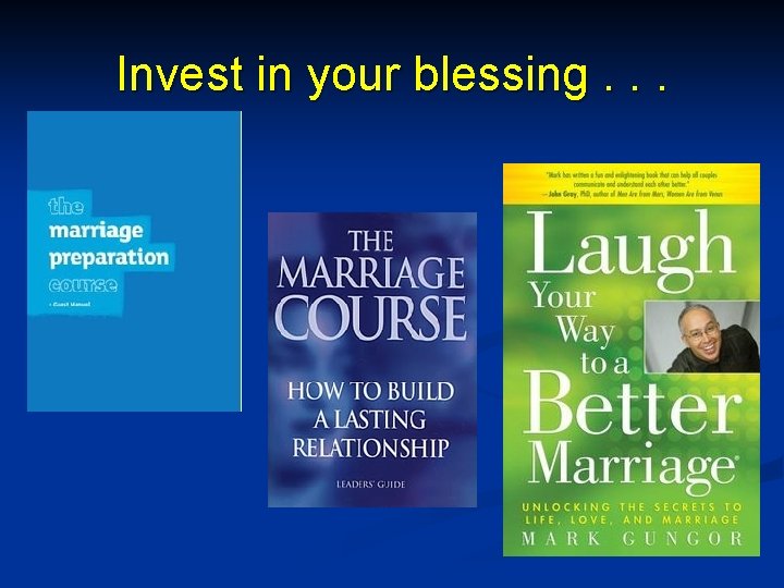 Invest in your blessing. . . 