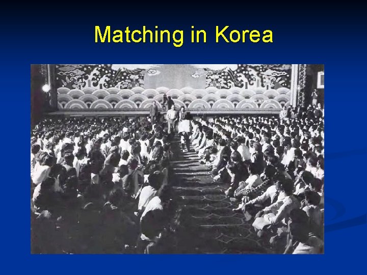 Matching in Korea 