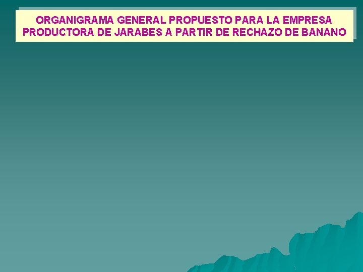 ORGANIGRAMA GENERAL PROPUESTO PARA LA EMPRESA PRODUCTORA DE JARABES A PARTIR DE RECHAZO DE