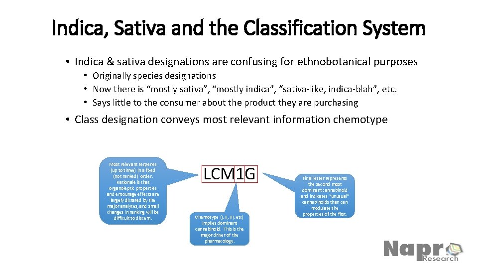 Indica, Sativa and the Classification System • Indica & sativa designations are confusing for