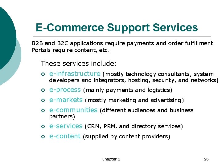 E-Commerce Support Services B 2 B and B 2 C applications require payments and