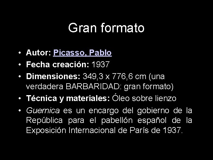 Gran formato • Autor: Picasso, Pablo • Fecha creación: 1937 • Dimensiones: 349, 3