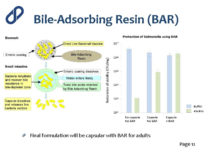 Bile-Adsorbing Resin (BAR) Final formulation will be capsular with BAR for adults Page 12