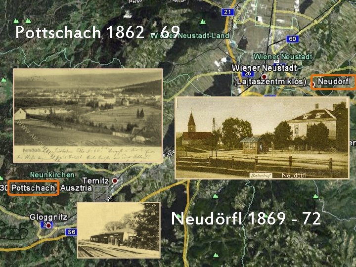 Pottschach 1862 - 69 Neudötfl Neudörfl 1869 - 72 