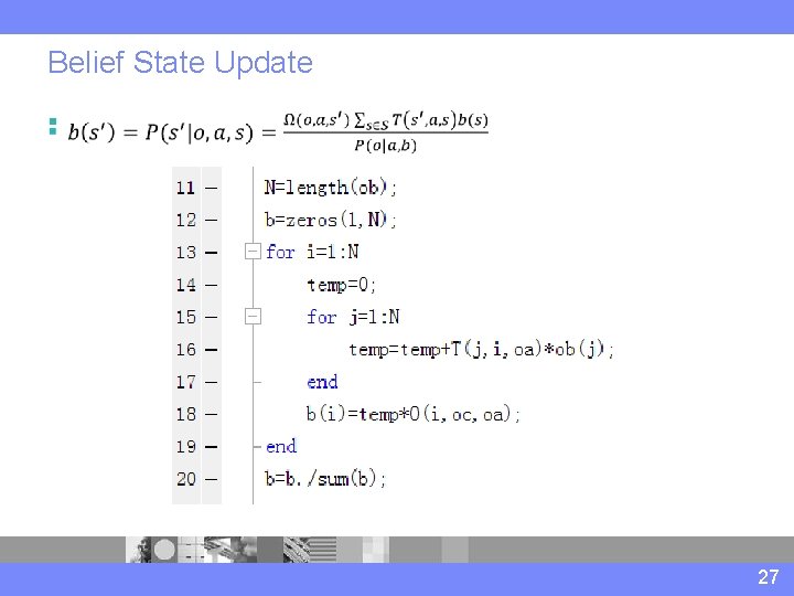 Belief State Update § 27 