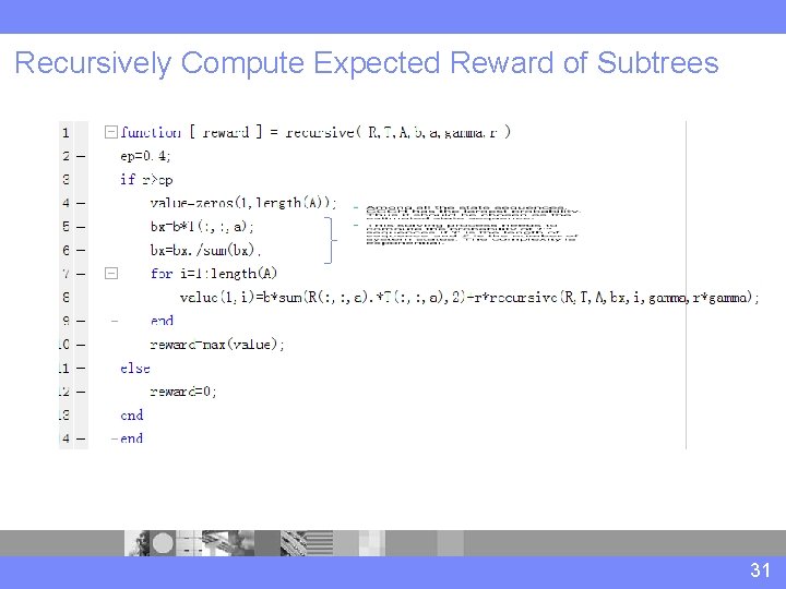 Recursively Compute Expected Reward of Subtrees 31 