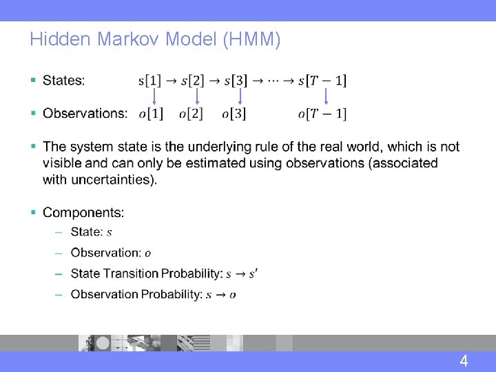 Hidden Markov Model (HMM) § 4 