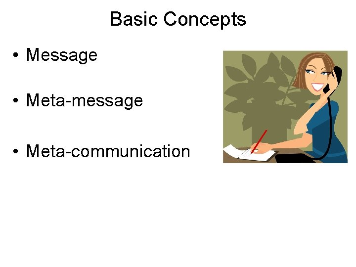 Basic Concepts • Message • Meta-message • Meta-communication 