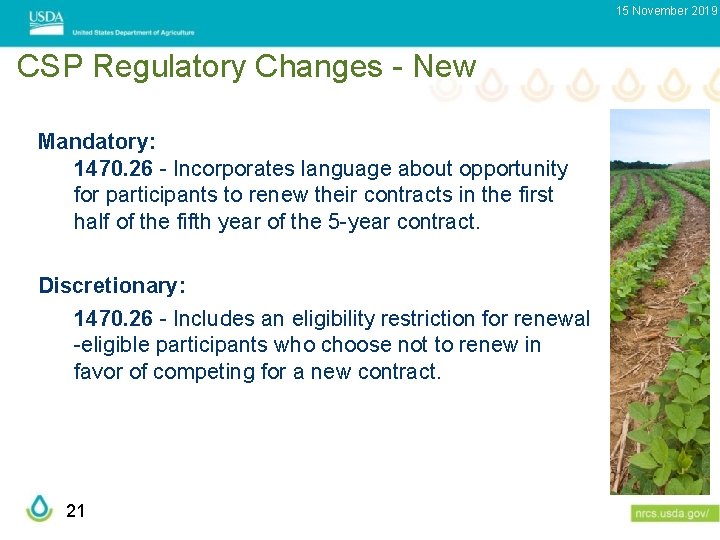15 November 2019 CSP Regulatory Changes - New Mandatory: 1470. 26 - Incorporates language