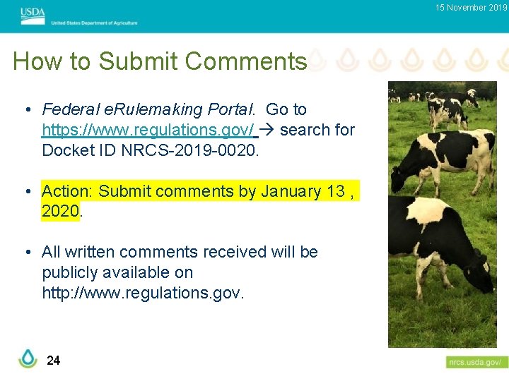 15 November 2019 How to Submit Comments • Federal e. Rulemaking Portal. Go to