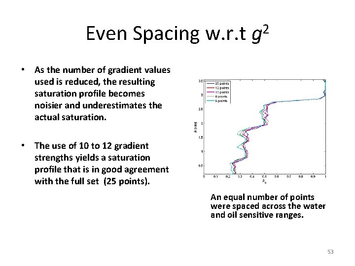 Even Spacing w. r. t g 2 • As the number of gradient values
