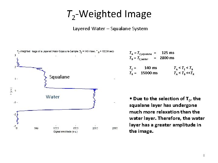 T 2 -Weighted Image Layered Water – Squalane System TA = T 2, squalane