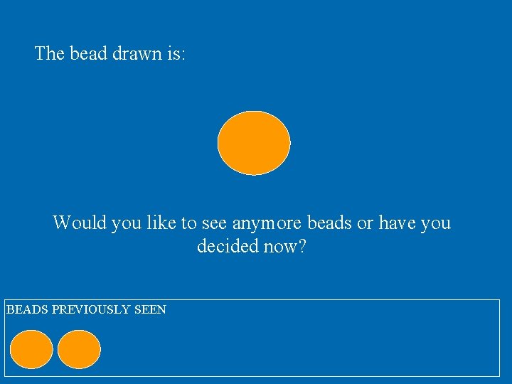 The bead drawn is: Would you like to see anymore beads or have you