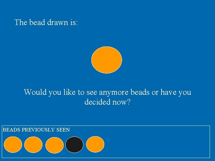 The bead drawn is: Would you like to see anymore beads or have you