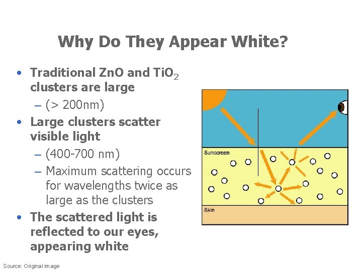 Why Do They Appear White? • Traditional Zn. O and Ti. O 2 clusters