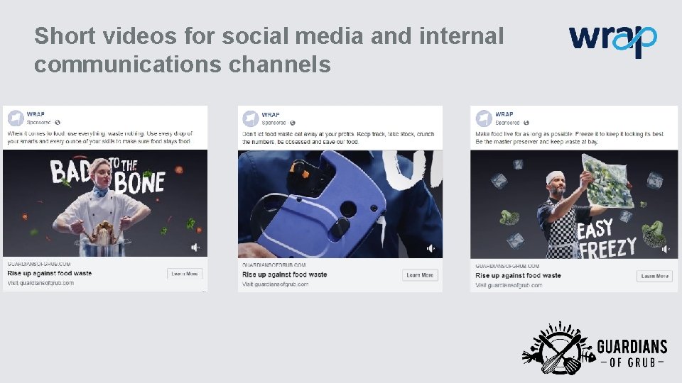 Short videos for social media and internal communications channels 