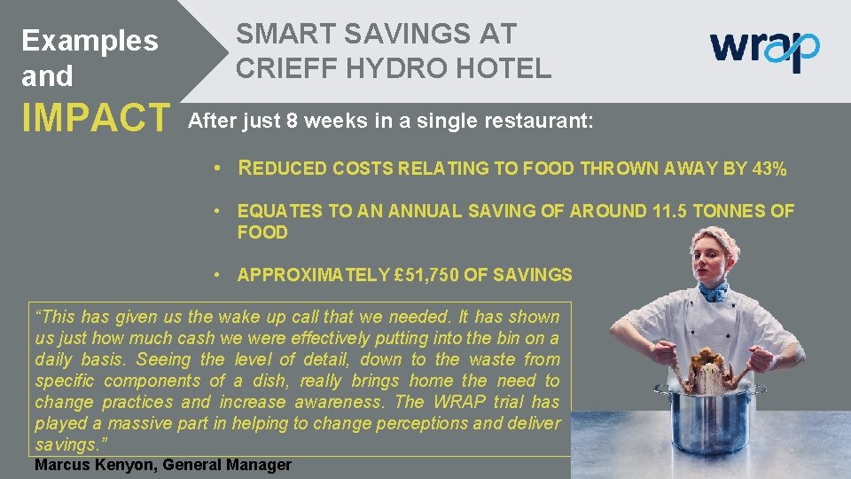 Examples and SMART SAVINGS AT CRIEFF HYDRO HOTEL IMPACT After just 8 weeks in